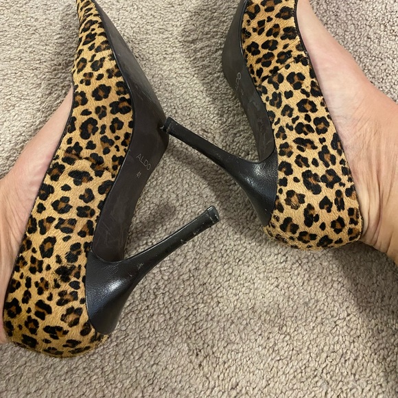 Aldo pony hair leopard heels 4in - Picture 2 of 8
